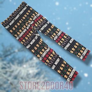 Holiday Time Girls Christmas Print Legging Icon Gingerbread Black Size XL (18)